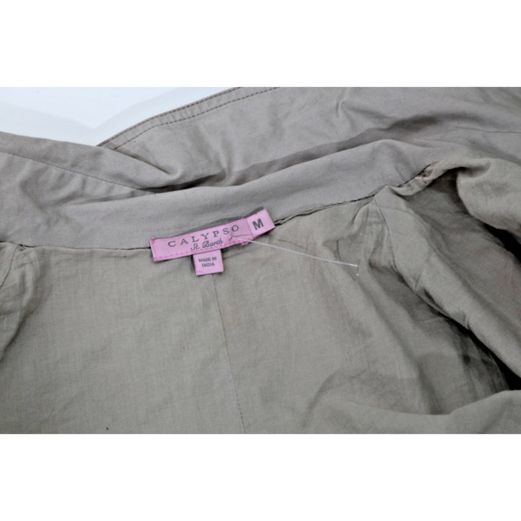 Calypso St Barth Floral Embroidered Trench Coat Boho Luxury Women’s Size M - Picture 2 of 16